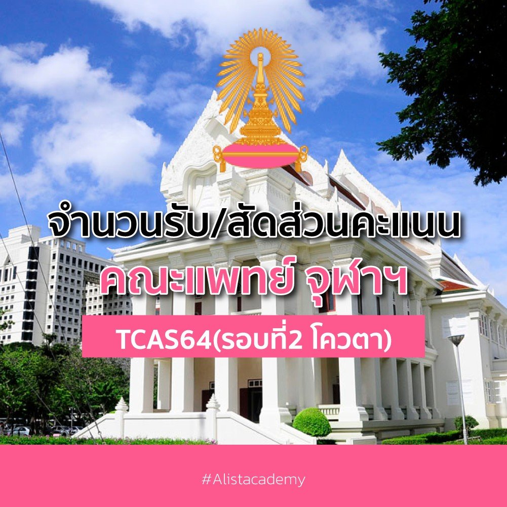 จำนวนรับ/ สัดส่วนคะแนน คณะแพทย์ จุฬาฯ(รอบ2) #TCAS64